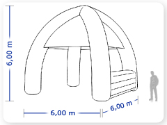 LINHA PRO - infl�vel modelo  TENDA - PRO.TEN.D.1002