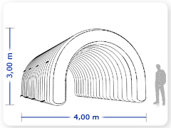 LINHA PRO - infl�vel modelo  TUNEL - PRO.TUN.A.1001