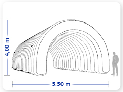LINHA PRO - infl�vel modelo  TUNEL - PRO.TUN.A.1004