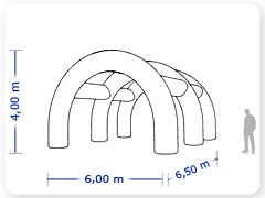 LINHA PRO - infl�vel modelo  PERGOLADO - PRO.PER.A.1000