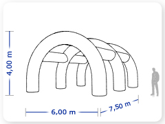 LINHA PRO - infl�vel modelo  PERGOLADO - PRO.PER.A.1001