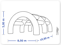 LINHA PRO - infl�vel modelo  PERGOLADO - PRO.PER.A.1004