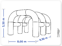 LINHA PRO - infl�vel modelo  PERGOLADO - PRO.PER.D.1000