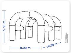 LINHA PRO - infl�vel modelo  PERGOLADO - PRO.PER.D.1001