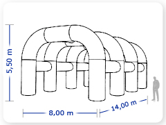 LINHA PRO - infl�vel modelo  PERGOLADO - PRO.PER.D.1002