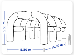 LINHA PRO - infl�vel modelo  PERGOLADO - PRO.PER.D.1005