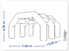 LINHA PRO - infl�vel modelo  PERGOLADO - PRO.PER.B.1008