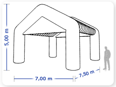 LINHA PRO - infl�vel modelo  TENDA - PRO.TEN.B.1001
